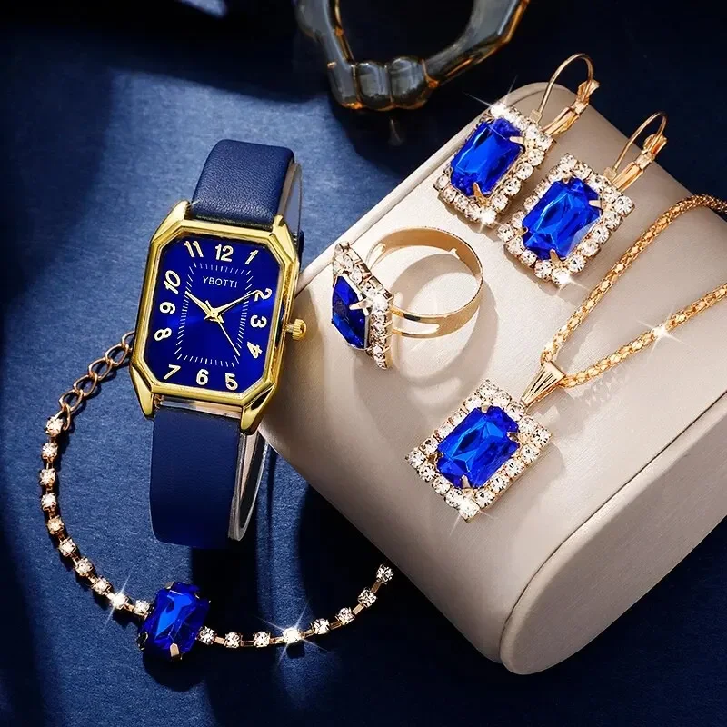 Luxury Watch With Leather Strap - Luxe Mode Vierkant Dameshorloges Merk Dames
