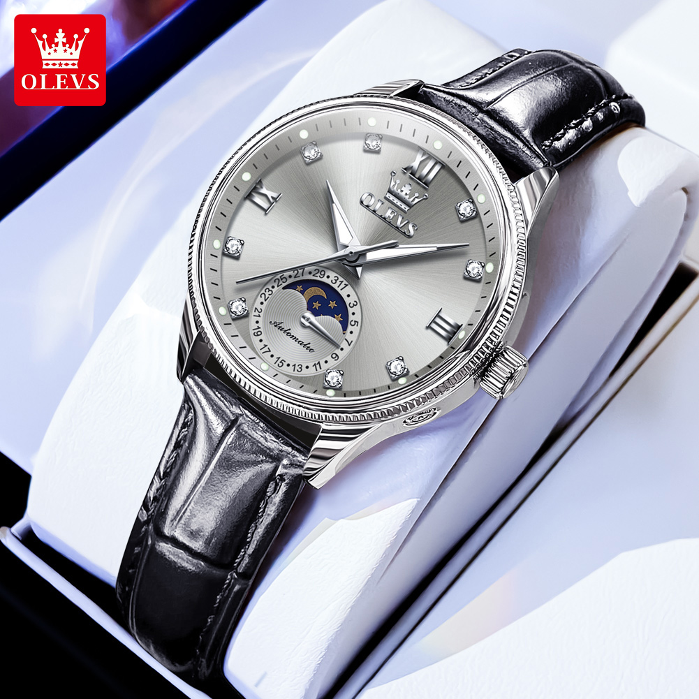 Luxury Watch Time - OLEVS Maanfase Mode Vrouwen Horloges Diamond