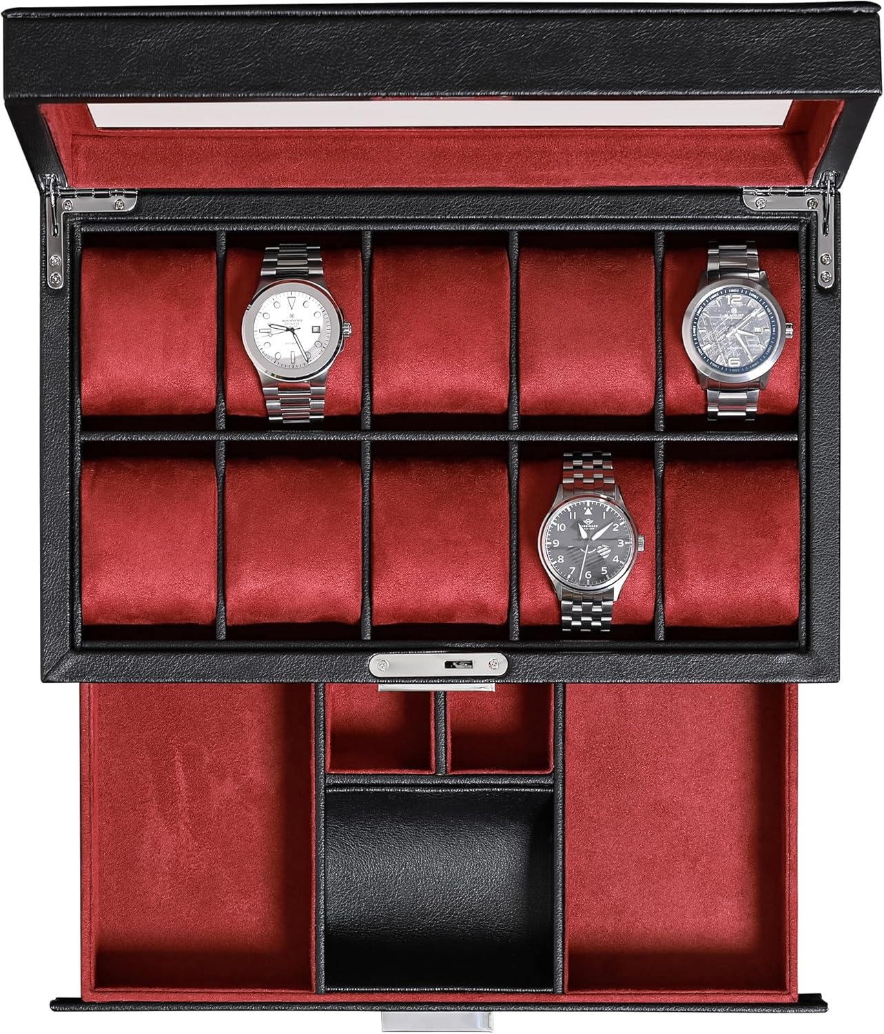 Luxury Watch Display Case - Horlogedoos met 10 vakken in leer