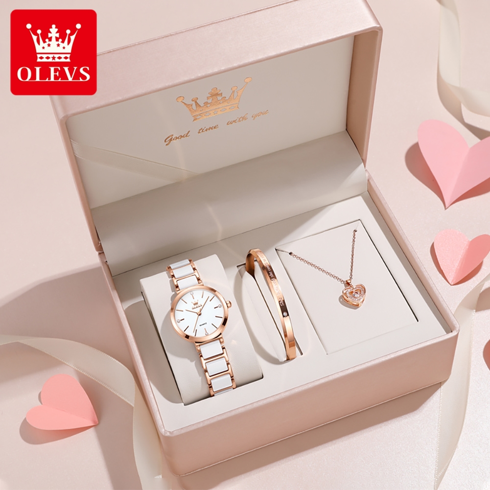 Luxury Watch Display Case - OLEVS Dameshorloge 5877 Luxe Elegant Quartz