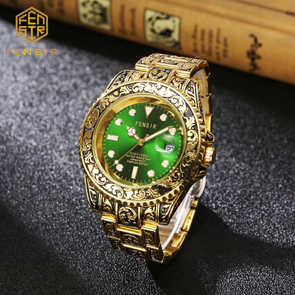 Luxury Watch And Price - Vintage herenhorloge met reliëf, gegraveerd gepersonaliseerd