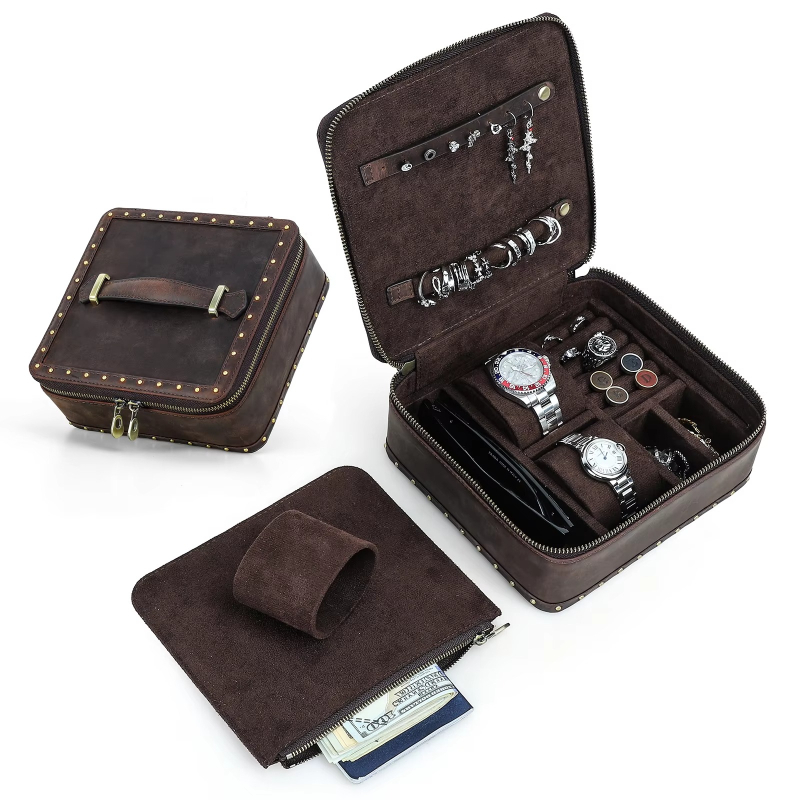 Luxury Watch And Price - Fabrikantprijs Vintage Reisklok Juwelendoos Luxe Lederen