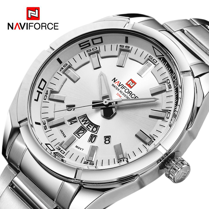 Field Watch Military - NAVIFORCE Merk Mannen Horloges Volledig Staal