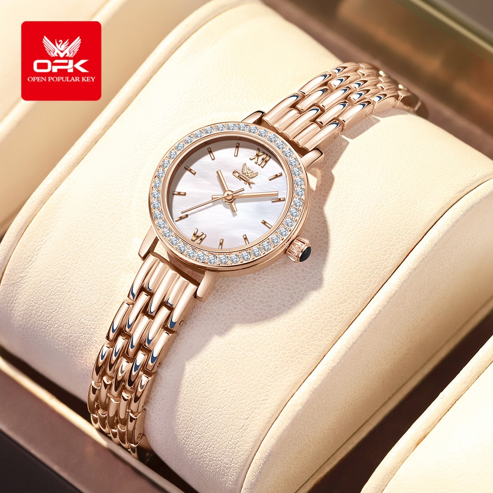 Luxury Watch With Leather Strap - OPK 6063 Licht luxe horloge Dames