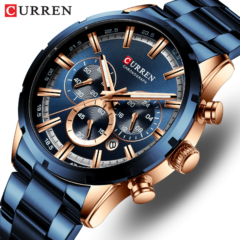 Luxury Watch Audemars Piguet - Curren Mannen Horloge Blauwe Wijzerplaat Roestvrij