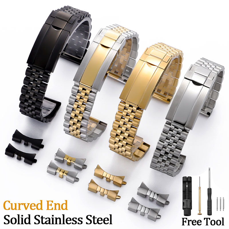 Luxury Watch Rolex - Premium gebogen horlogebandje 20mm 21mm 22mm