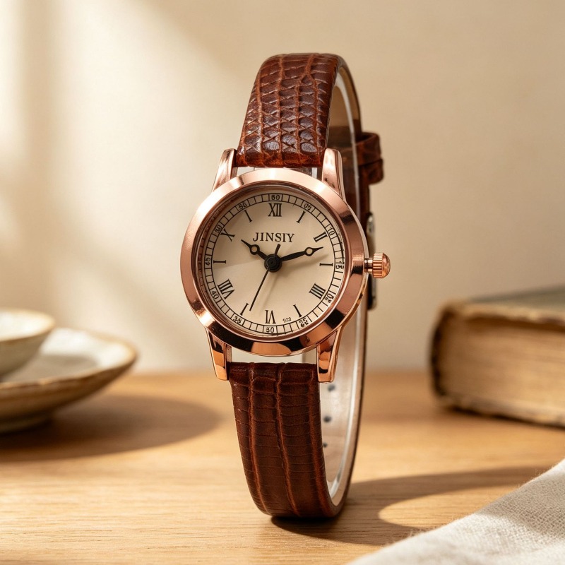 Luxury Watch With Leather Strap - Luxe dames quartz horloges, modieuze dameshorloges