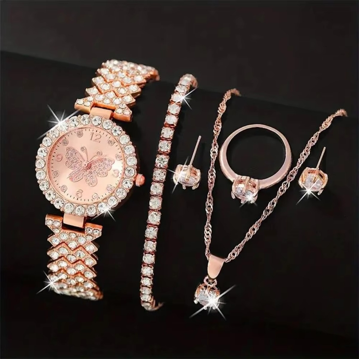 6 stks/set luxe strass vlinder - Luxury Watch Display Case recensie en prijs