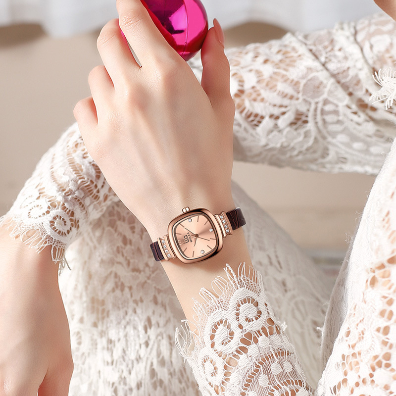 Dameshorloge van roségoud, vie - Luxury Watch With Leather Strap recensie en prijs