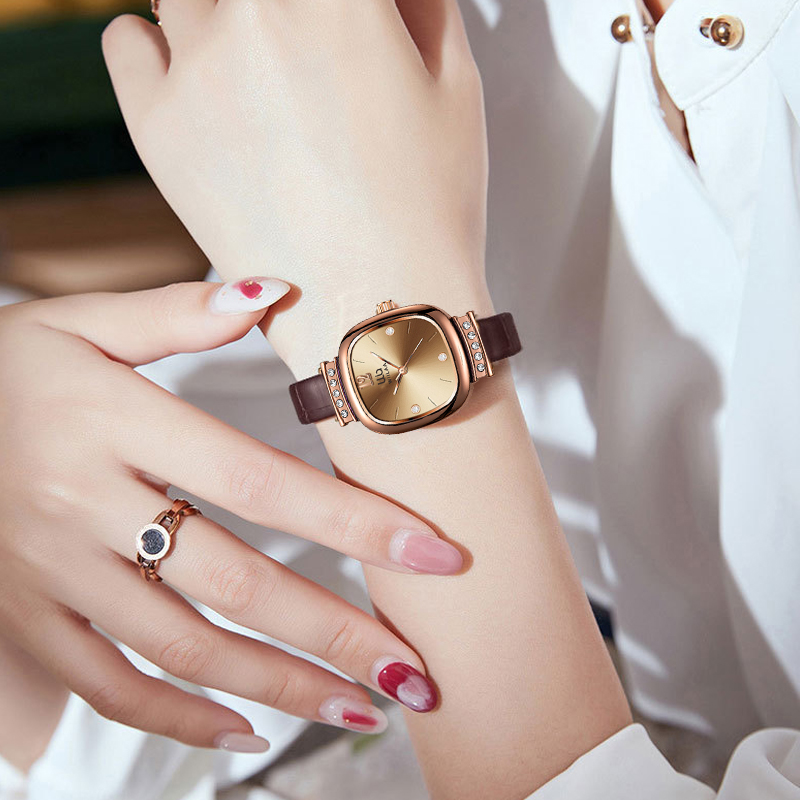 Dameshorloge van roségoud, vie - Luxury Watch With Leather Strap recensie en prijs
