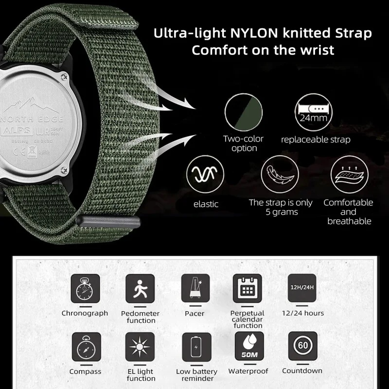 NIEUW NORTH EDGE Heren Digitaa - Field Watch Military recensie en prijs