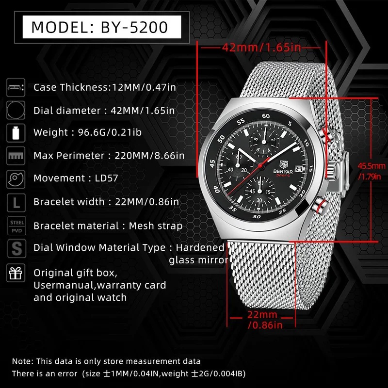 BENYAR 2026 Nieuw Top Luxe Mer - Luxury Quartz Watch Brands recensie en prijs