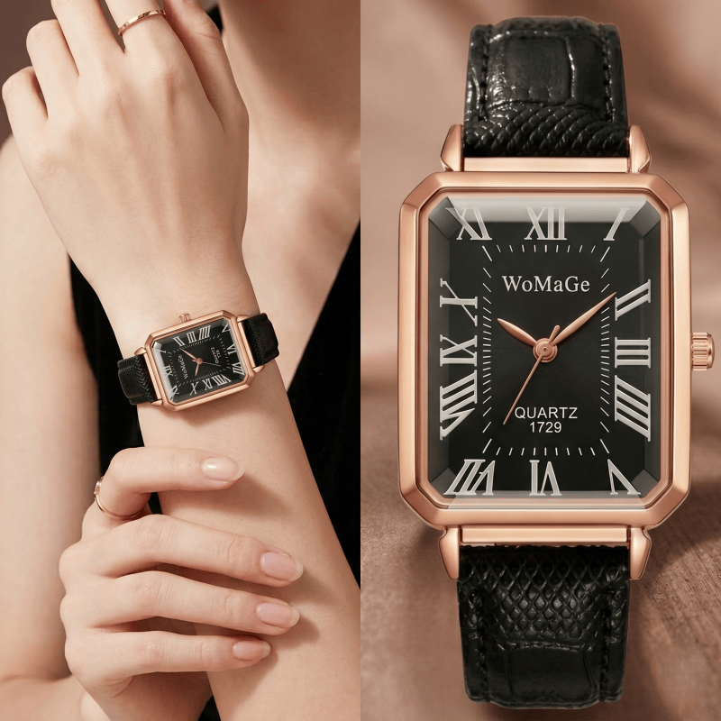 Mode rechthoekige quartzhorlog - Luxury Watch With Leather Strap recensie en prijs