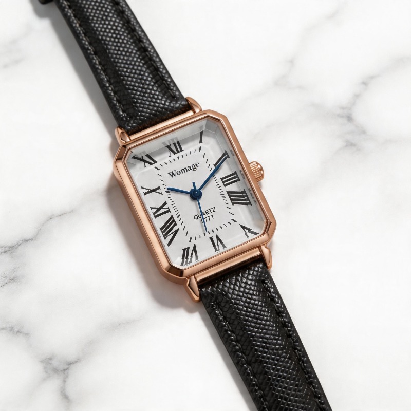 Mode rechthoekige quartzhorlog - Luxury Watch With Leather Strap recensie en prijs
