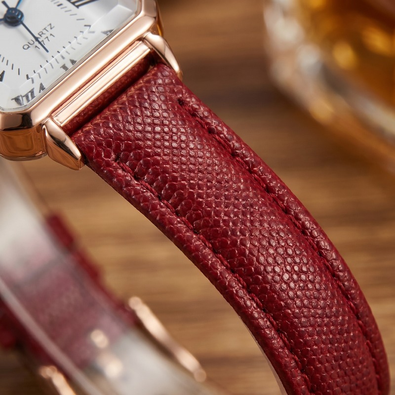 Mode rechthoekige quartzhorlog - Luxury Watch With Leather Strap recensie en prijs