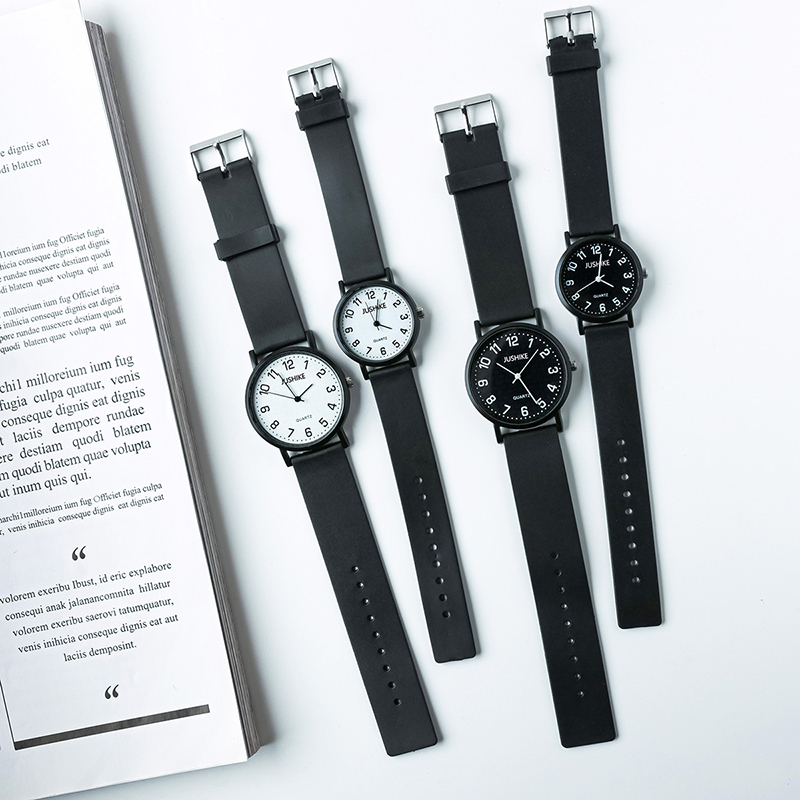 Eenvoudige zwarte horloge quar - Luxury Watch With Leather Strap recensie en prijs